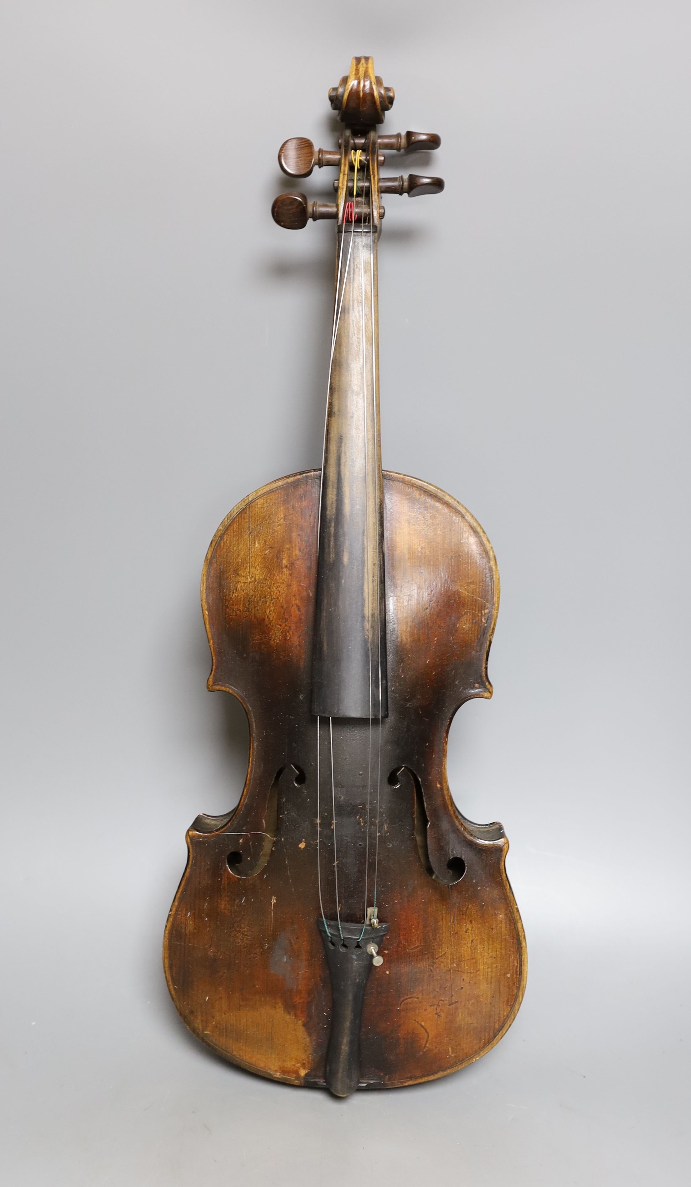 A Duke, London violin, 60 cms long.